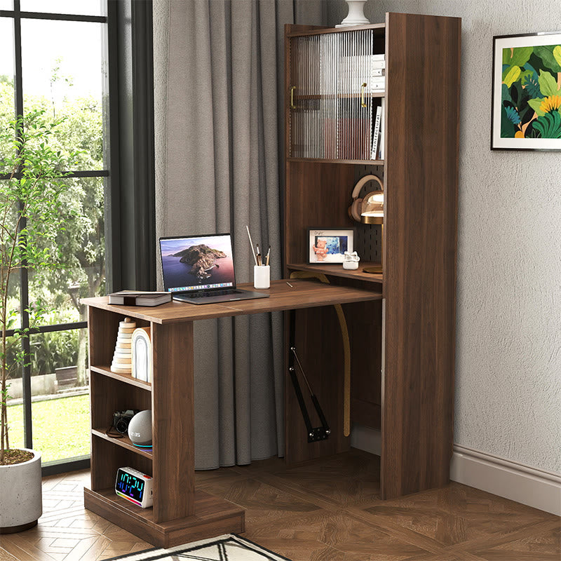 Space-saving Foldable Computer Desk For Home Office - Walnut - image 0