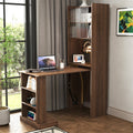 Space-saving Foldable Computer Desk For Home Office - Walnut - image 0