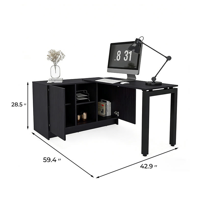 Iffhome Rotable Home Office Desk With Storage Compartments - image 5