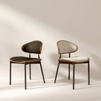 2x/4x/6x Simple Curved Solid Wood Leather Dining Chairs - image 0
