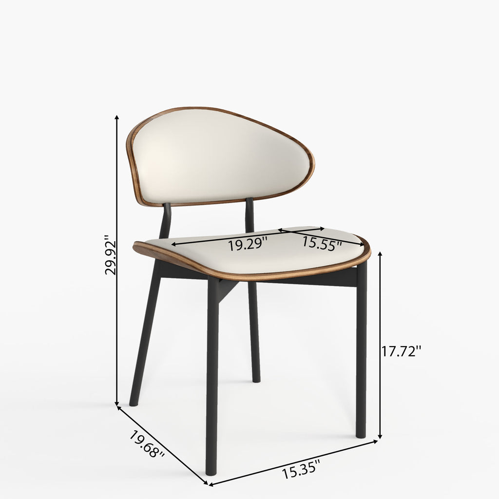 2x/4x/6x Simple Curved Solid Wood Leather Dining Chairs - image 14