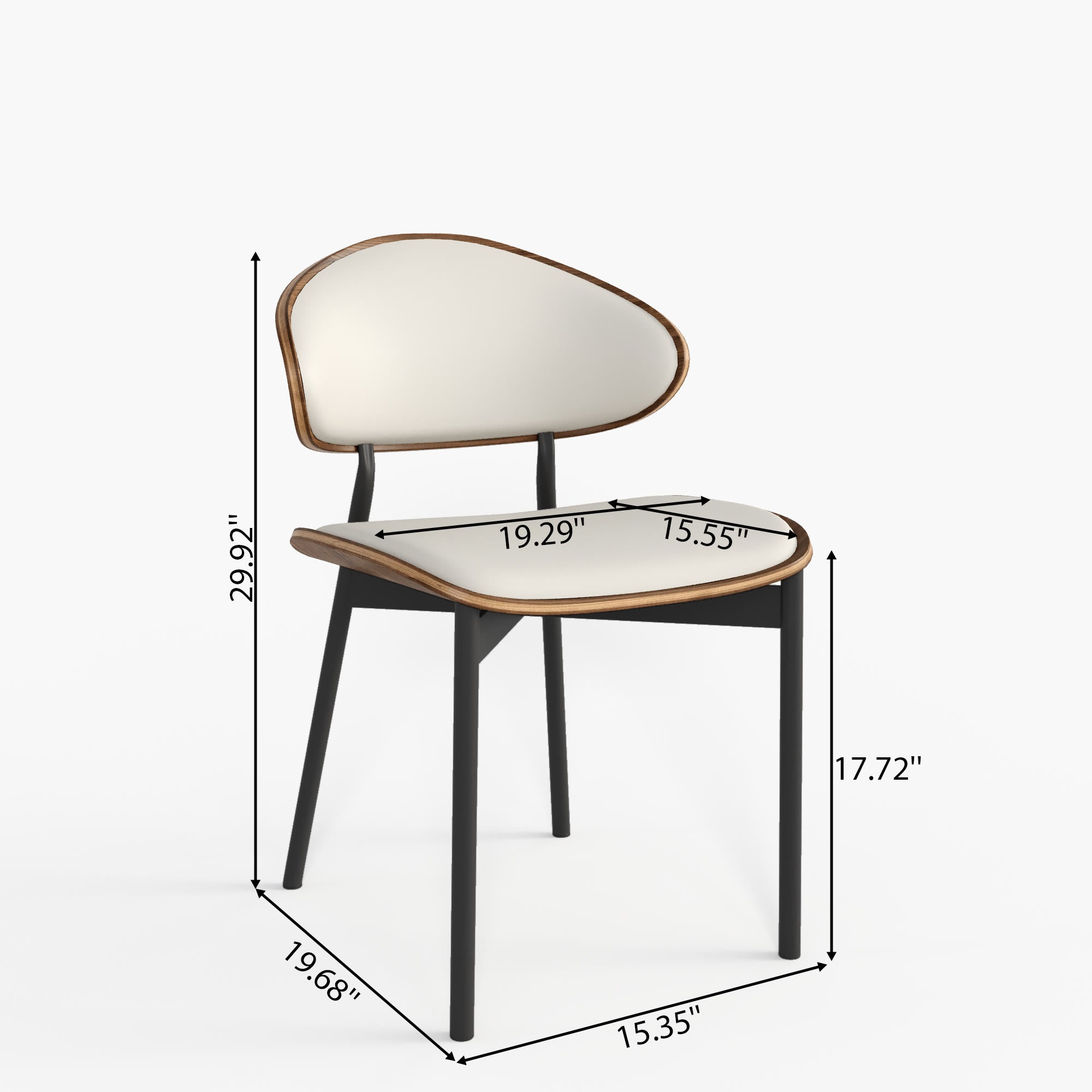 2x/4x/6x Simple Curved Solid Wood Leather Dining Chairs - image 14