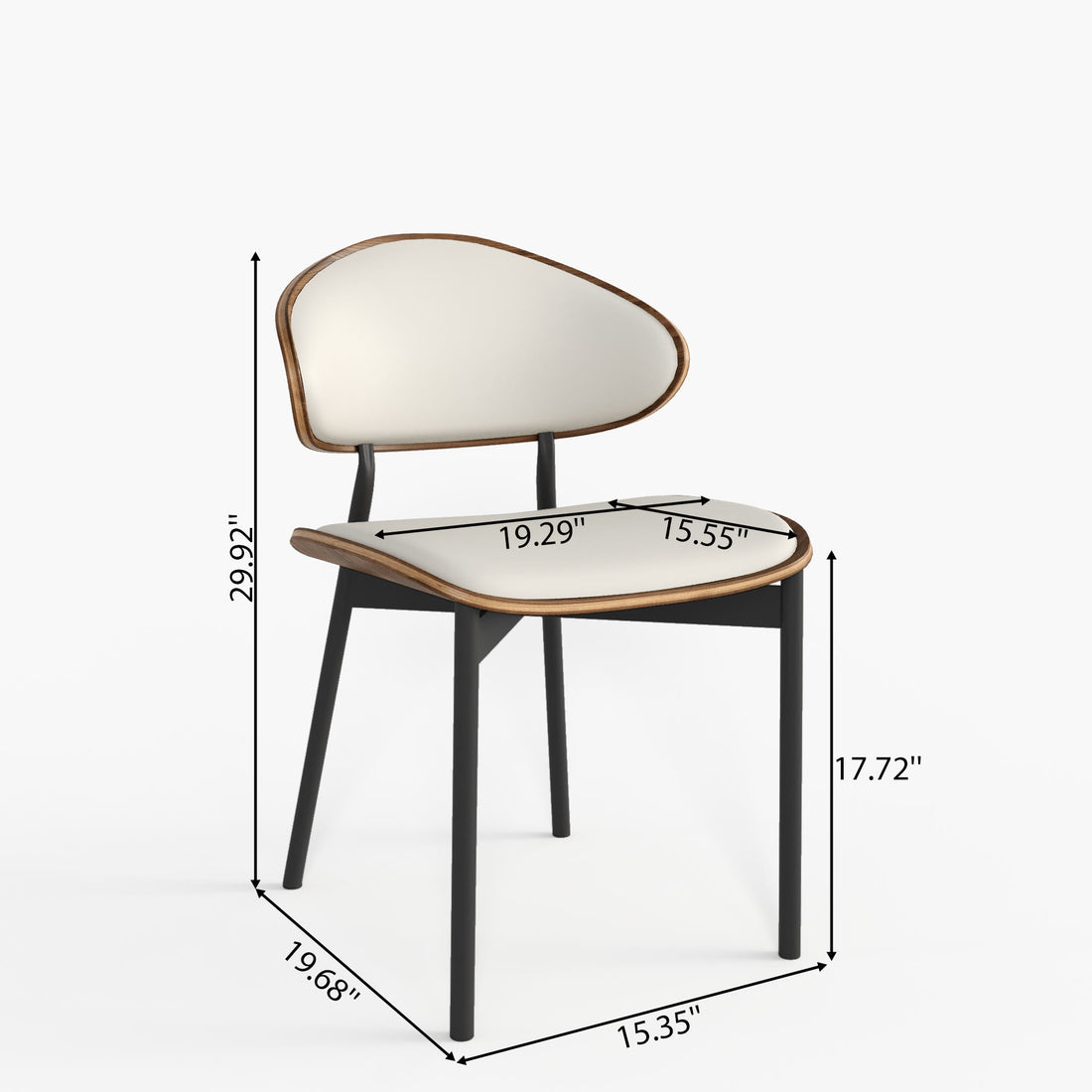 Iffhome 2x/4x/6x Simple Curved Solid Wood Leather Dining Chairs - image 14