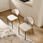 2x/4x/6x Simple Curved Solid Wood Leather Dining Chairs - image 9