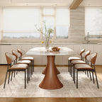 2x/4x/6x Simple Curved Solid Wood Leather Dining Chairs - image 11