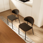 2x/4x/6x Simple Curved Solid Wood Leather Dining Chairs - image 4