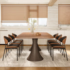 2x/4x/6x Simple Curved Solid Wood Leather Dining Chairs - image 6