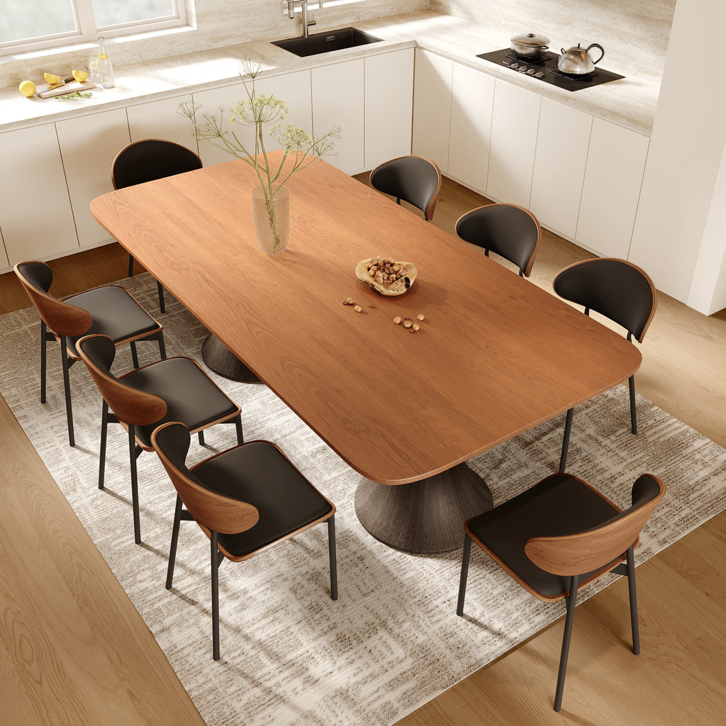 2x/4x/6x Simple Curved Solid Wood Leather Dining Chairs - image 7