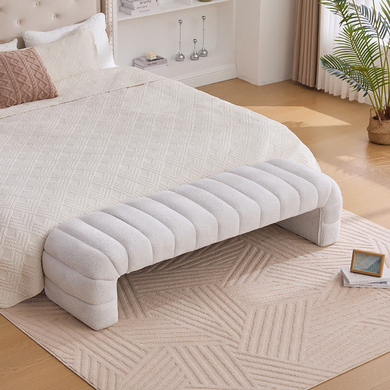 Iffhome Modern Upholstered Armless Bed Bench - image 2