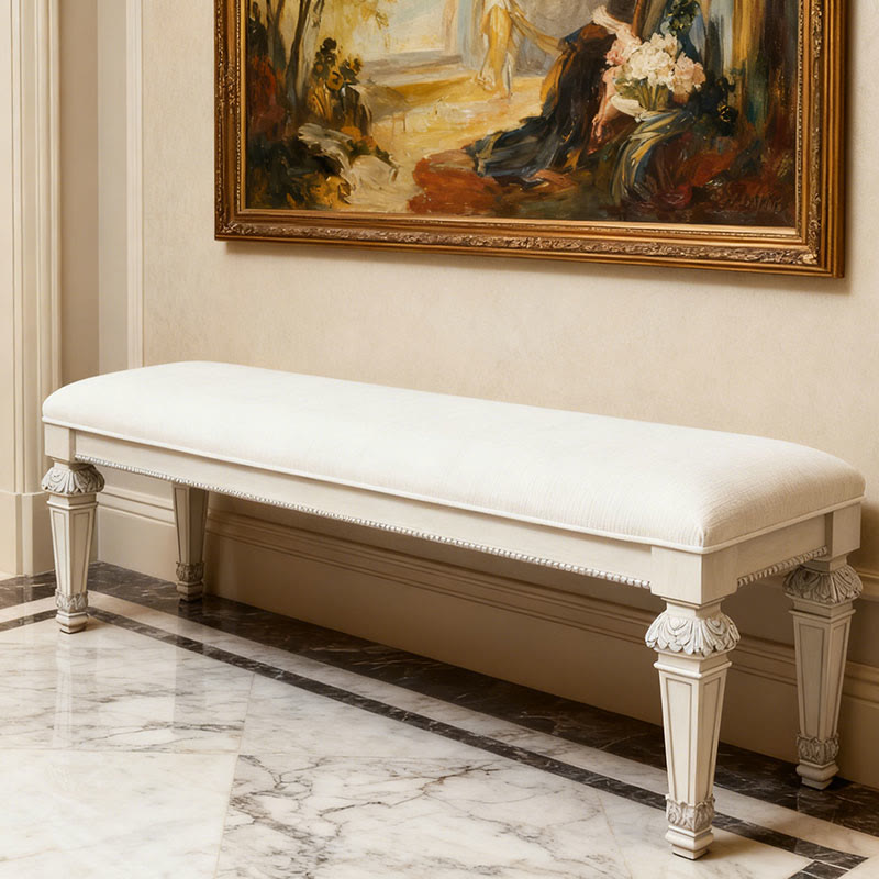  Classic Bench With Ornated Round Knobs - image 2