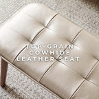 Natural Wood Bench With Leather Cushion  - image 4