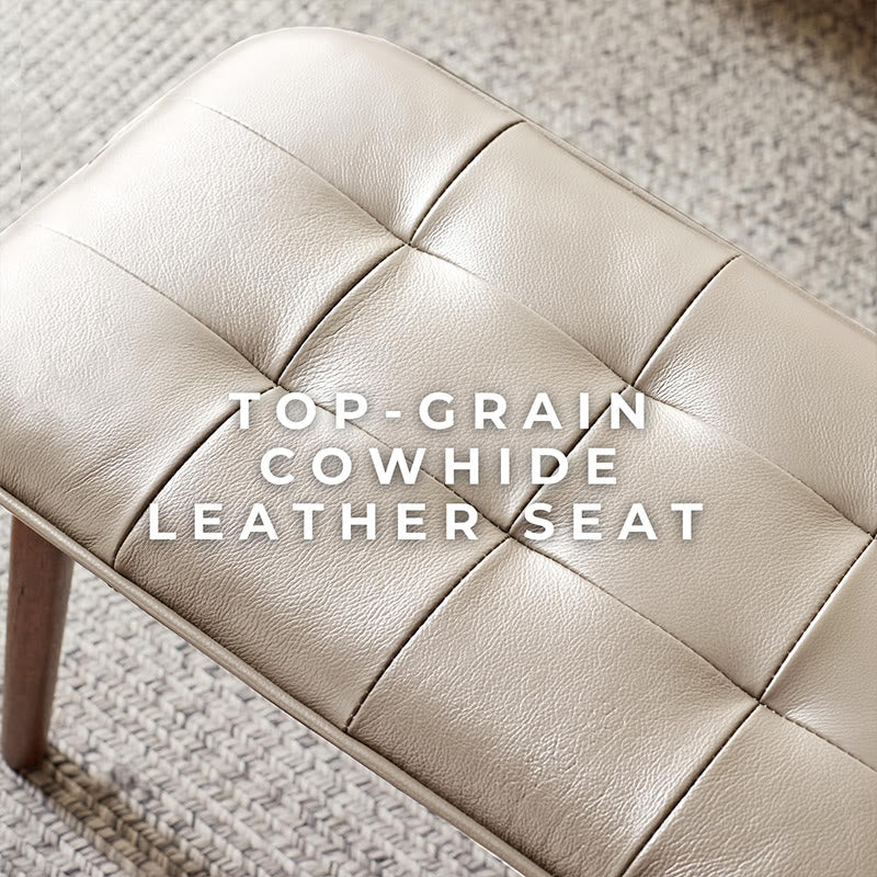 Natural Wood Bench With Leather Cushion  - image 4