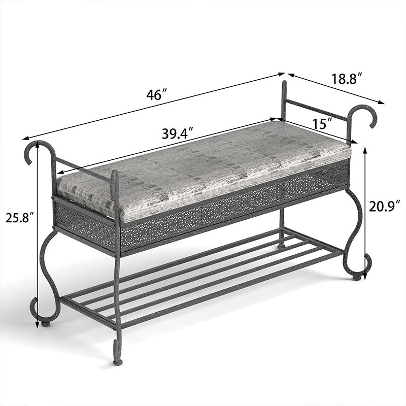 Iffhome Rustic Shoe Rack Bench For Entryway - image 6