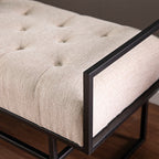 Minimalist Cream Upholstered Bench - image 4