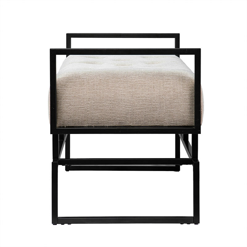 Minimalist Cream Upholstered Bench - image 6
