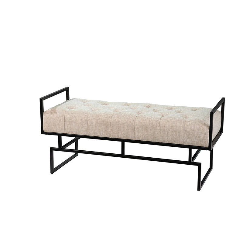Minimalist Cream Upholstered Bench - image 7