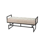Minimalist Cream Upholstered Bench - image 7