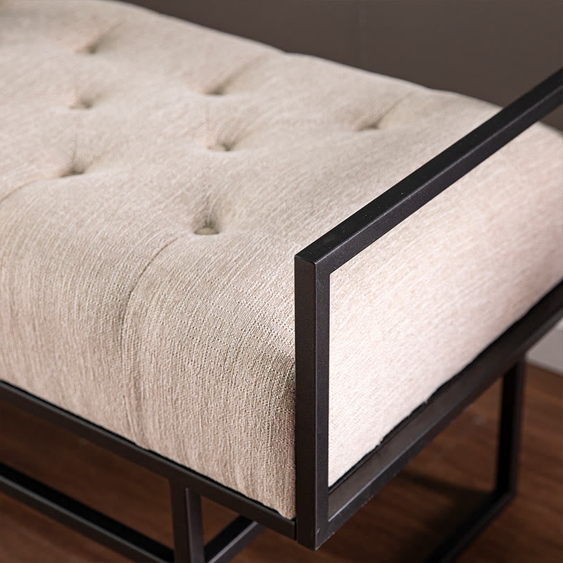 Iffhome Minimalist Cream Upholstered Bench - image 4