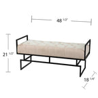 Minimalist Cream Upholstered Bench - image 8
