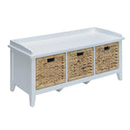 Spacious Bench With Rattan Baskets  - image 4