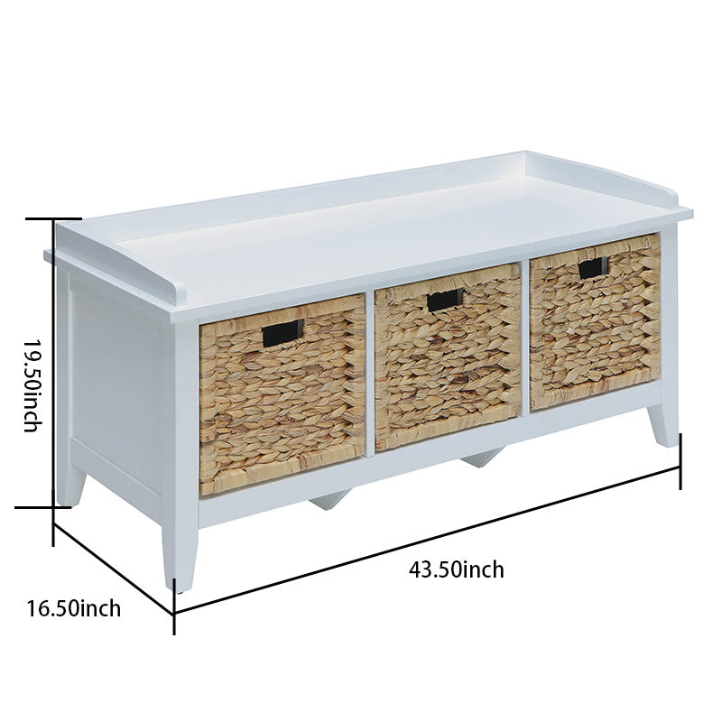 Iffhome Spacious Bench With Rattan Baskets  - image 5