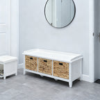 Spacious Bench With Rattan Baskets  - image 2