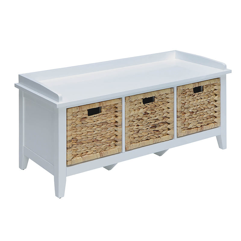 Iffhome Spacious Bench With Rattan Baskets  - image 4