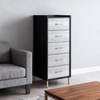 Standing Jewelry Armoire With Mirror - Black+Silver - image 0