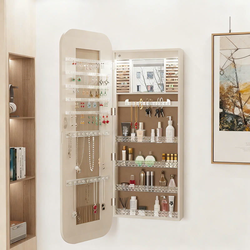 Iffhome Jewelry Armoire With Lockable Storage Cabinet - White - image 0