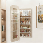 Jewelry Armoire With Lockable Storage Cabinet - White - image 0