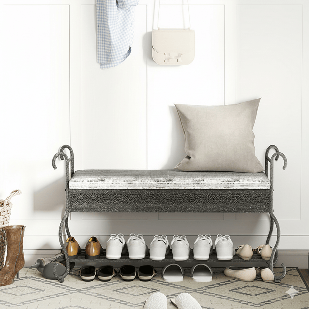 Rustic Shoe Rack Bench For Entryway - image 0