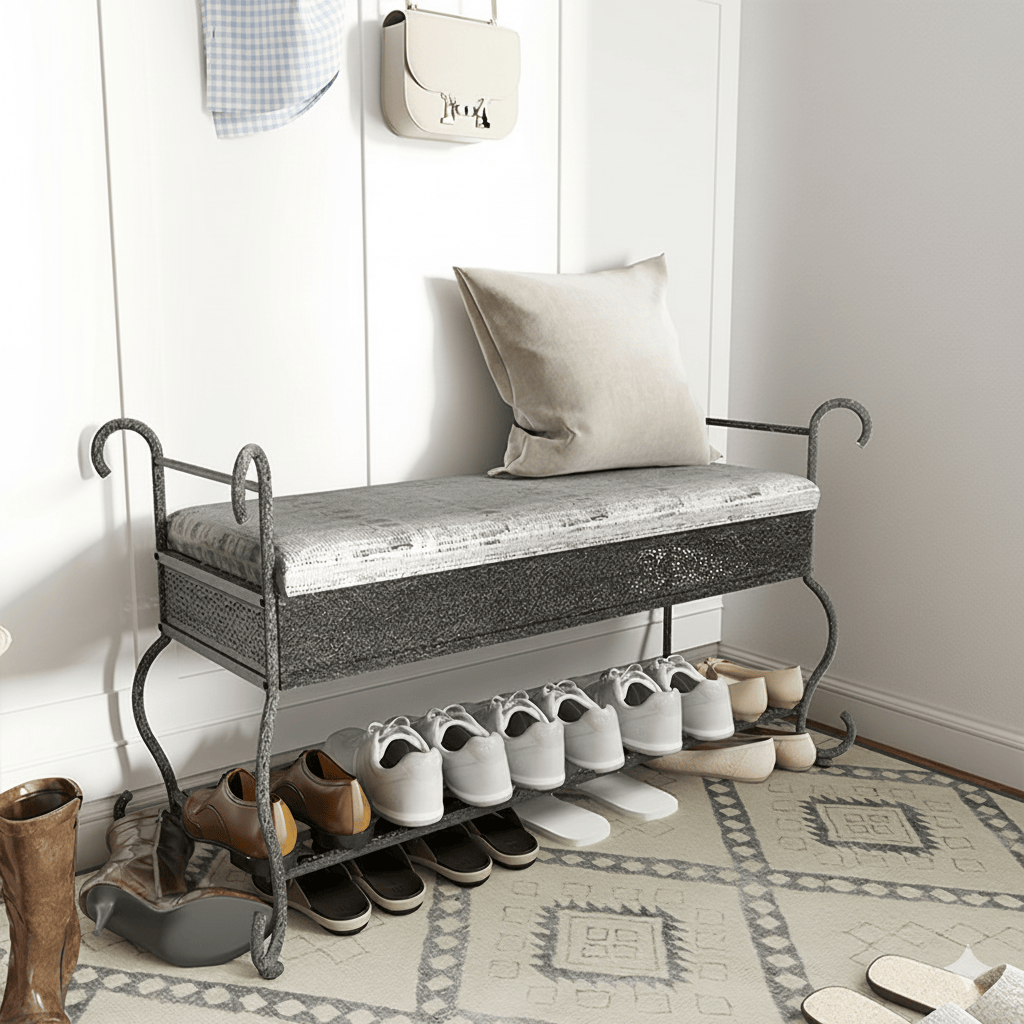 Iffhome Rustic Shoe Rack Bench For Entryway - image 1