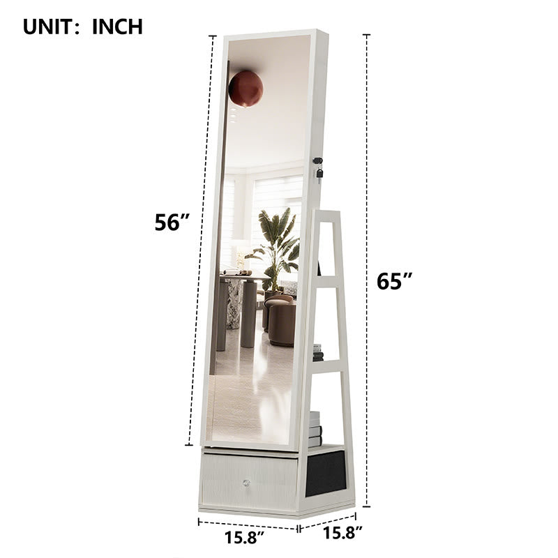 Swivel Jewelry Cabinet With Full Length Mirror - image 7