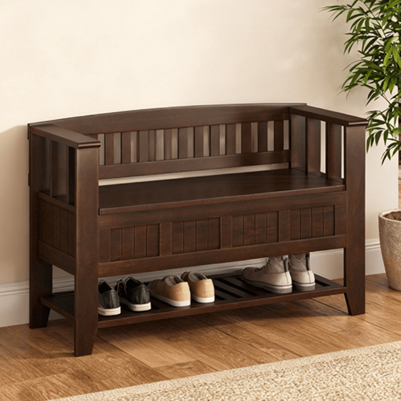 Multi-functional Storage Bench With Shoe Rack - Brown - image 0