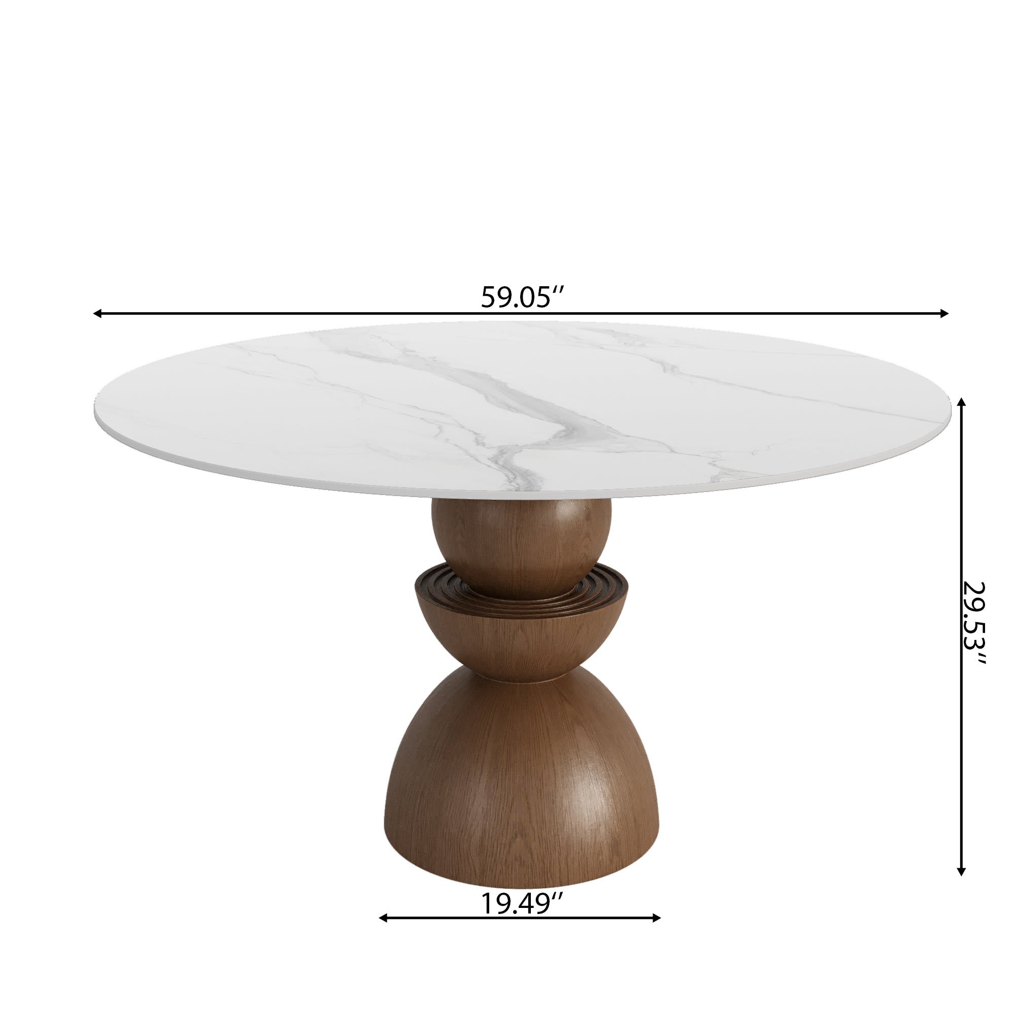 Mira Dark Walnut Solid Wood Pedestal Round Dining Table - image 13