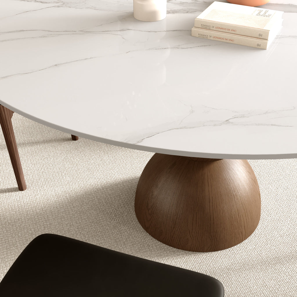 Mira Dark Walnut Solid Wood Pedestal Round Dining Table - image 8