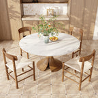 Calyx Dark Walnut Solid Wood Pedestal Round Dining Table  - image 14