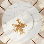 Calyx Red Walnut Solid Wood Pedestal Round Dining Table With Lazy Susan - image 2
