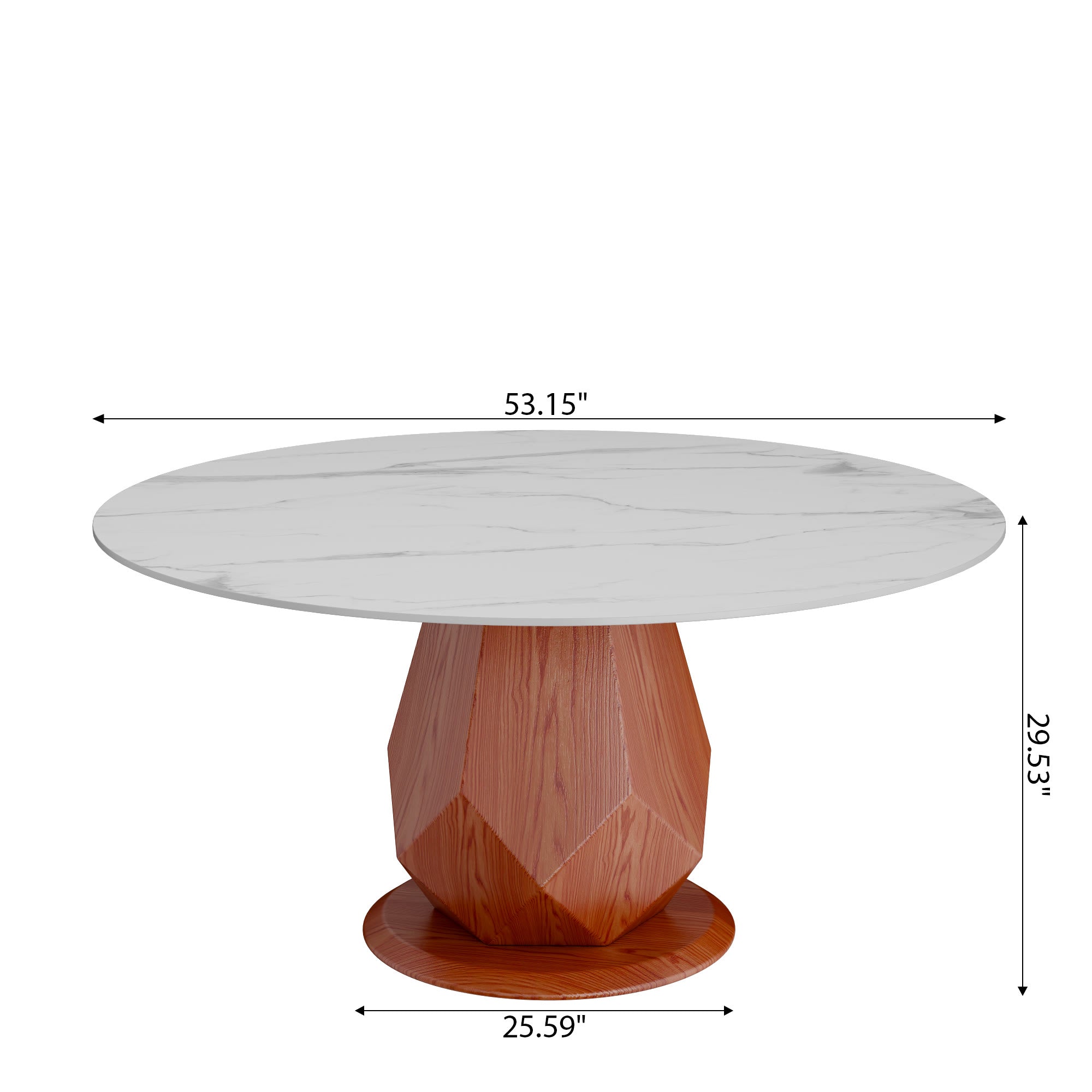 Prisma Sculptural Soft-Vein Round Faceted-Base Dining Table - image 6