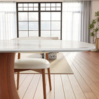 Walnut Solid Wood Brass-Trim Double Pedestal Rectangular  Dining Table With Pandora Glossy Stone Top - image 4