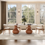Walnut Teardrop Base Dining Table with Pandora Glossy Stone Top - image 8