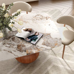 Walnut Teardrop Base Dining Table with Pandora Glossy Stone Top - image 4