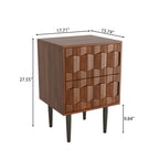 Modern Mid-Century Geometric Nightstand With 2 Spacious Drawers, Push-To-Open - image 8