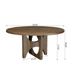Round Wooden Coffee Table Modern Farmhouse Cross Legs with Circular Cutout - image 8