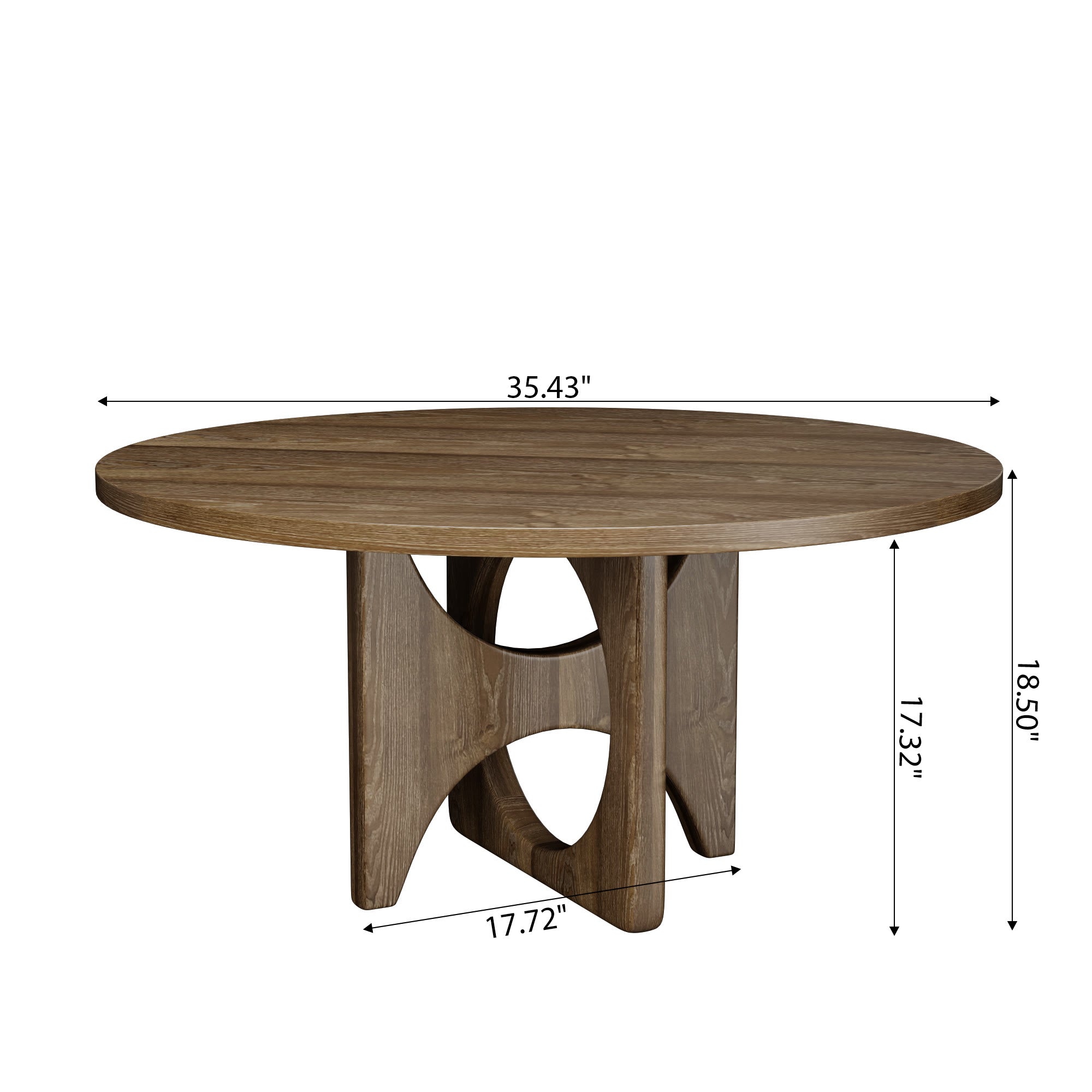 Round Wooden Coffee Table Modern Farmhouse Cross Legs with Circular Cutout - image 8