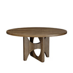 Round Wooden Coffee Table Modern Farmhouse Cross Legs with Circular Cutout - image 1