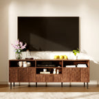 Ulita 70'' Fluted TV Stand Mid-Century Modern Media Console with Storage Cabinets and Open Shelves - image 5