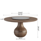 Centria Dark Walnut Round Solid Wood Dining Table with Gray Stone Lazy Susan - image 6