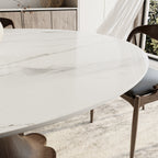 Liora Dark Walnut Round Solid Wood Pedestal Dining Table  - image 2