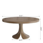 Calyx Dark Walnut Round Solid Wood Pedestal Dining Table with Solid Wood Top - image 7